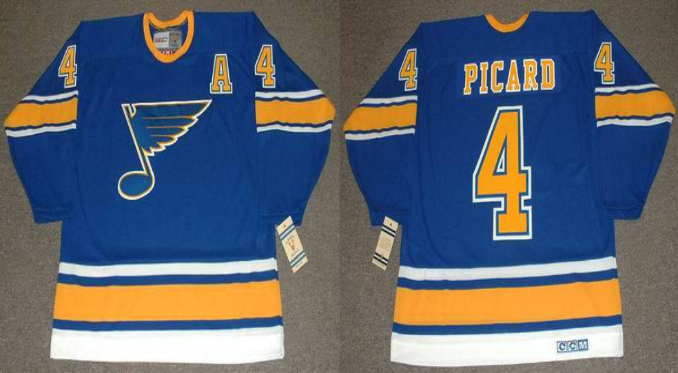 2019 Men St.Louis Blues 4 Picard blue CCM NHL jerseys